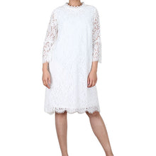 Load image into Gallery viewer, Way Beyoung White Long Sleeve Lace Knee-High Dress