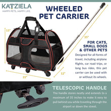 Load image into Gallery viewer, Katziela® Luxury Rider Pet Carrier with Removable Wheels