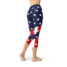 Load image into Gallery viewer, Womens American Flag Capri Leggings