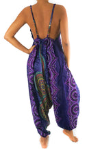 Load image into Gallery viewer, Purple Psychedelic Mandala Jumpsuit Hippie Rompers