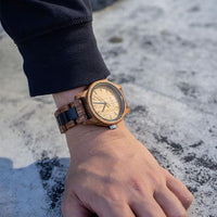 Men's Handmade Engraved Ambila Wooden Timepiece - Personal Message on