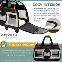 Load image into Gallery viewer, Katziela Wheeled Pet Carrier Bone Cruiser Black