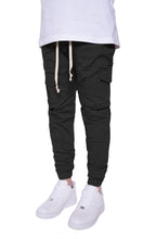 Load image into Gallery viewer, Cargo Twill Joggers in Black