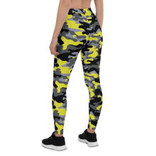 Load image into Gallery viewer, Yellow and Gray Camo Leggings