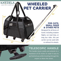 Katziela Black Airline Approved Wheeled Carrier