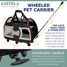 Load image into Gallery viewer, Katziela Wheeled Pet Carrier Bone Cruiser Black