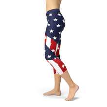 Load image into Gallery viewer, Womens American Flag Capri Leggings