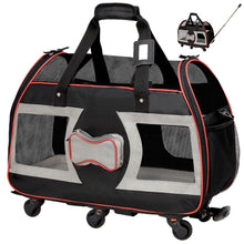 Load image into Gallery viewer, Katziela Wheeled Pet Carrier Bone Cruiser Black