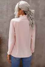 Load image into Gallery viewer, Eyelet Ruffles Button Crinkled Shirt