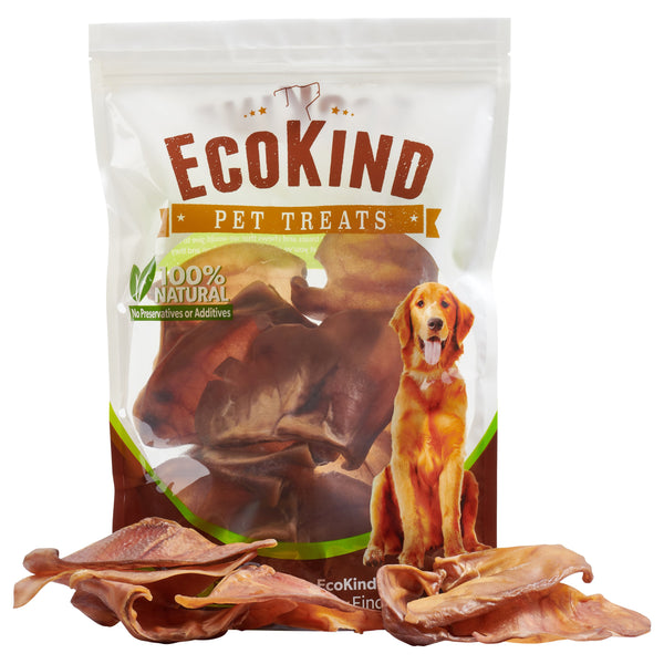 Brazilian Pig Ears by EcoKind Dog Treats and Chews Thick-Cut, All