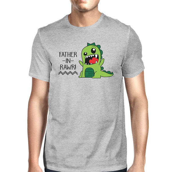 Father-In-Rawr Cotton Grey Funny Design T Shirt