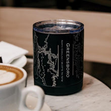 Load image into Gallery viewer, Greensboro - North Carolina Map Insulated Cup in Matte Black