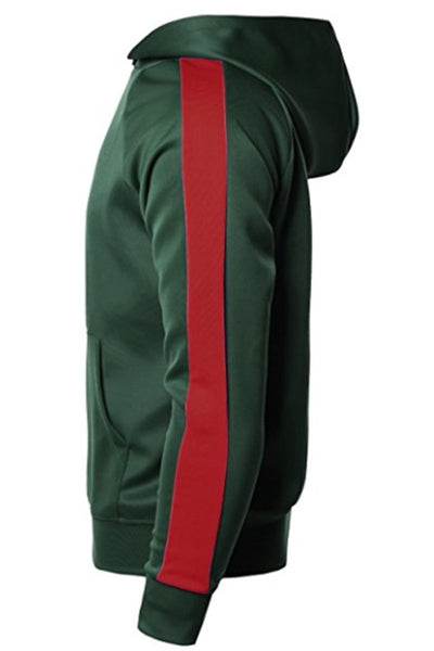 PORT HOODIE- GREEN/RED