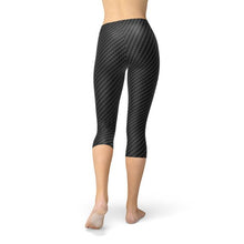 Load image into Gallery viewer, Womens Black Carbon Fiber Capri Leggings
