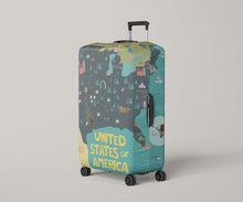 Load image into Gallery viewer, Luggage Suitcase Cover USA Map United States