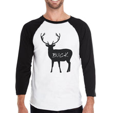 Load image into Gallery viewer, Buck Doe And Fawn Mens Black And White Baseball