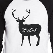 Load image into Gallery viewer, Buck Doe And Fawn Mens Black And White Baseball
