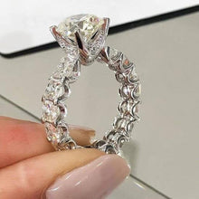 Load image into Gallery viewer, luxury  Real 925 Sterling Silver oval princess cut wedding Ring set - Sophornlilly