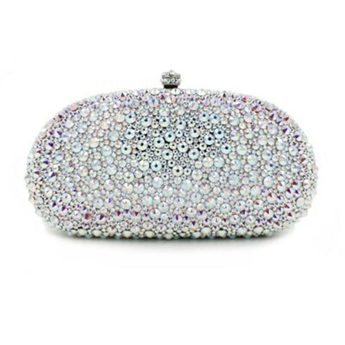 luxury silver full diamond clutch evening bags fashion women crystal