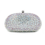 luxury silver full diamond clutch evening bags fashion women crystal