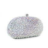 luxury silver full diamond clutch evening bags fashion women crystal