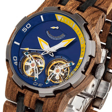 Load image into Gallery viewer, Men's Dual Wheel Automatic Ambila Wood Watch - For High End Watch