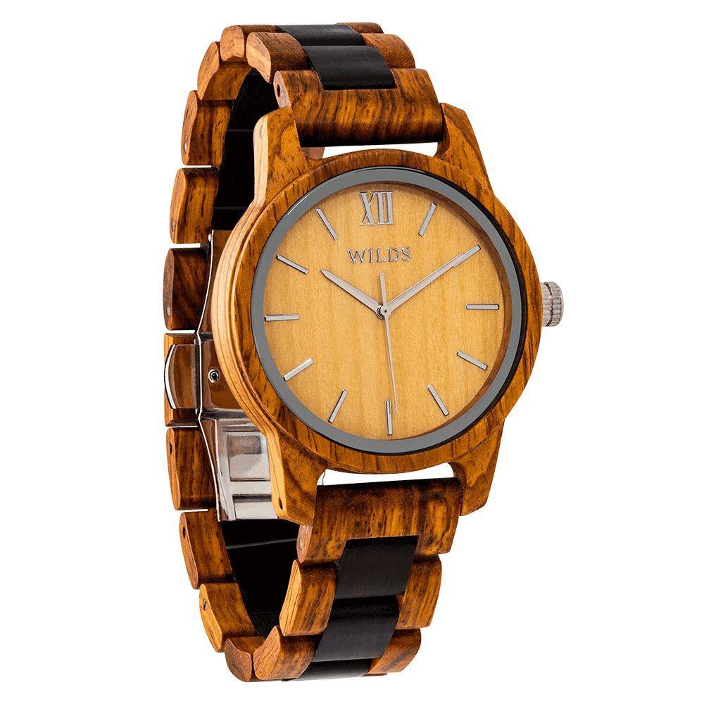 Men's Handmade Engraved Ambila Wooden Timepiece - Personal Message on