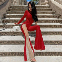 Load image into Gallery viewer, one piece jumpsuit women single shoulder mesh hollow out streetwear