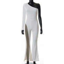 Load image into Gallery viewer, one piece jumpsuit women single shoulder mesh hollow out streetwear