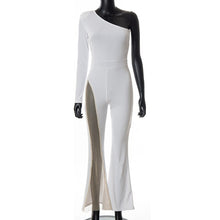 Load image into Gallery viewer, one piece jumpsuit women single shoulder mesh hollow out streetwear
