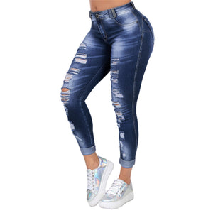 Ripped High Waist Skinny Denim Jeans