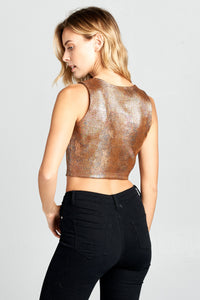 METALLIC CROP TOP