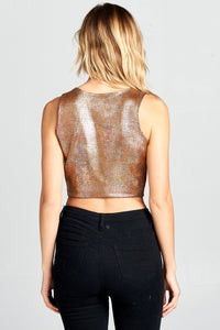 METALLIC CROP TOP