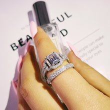 Load image into Gallery viewer, solid 925 Sterling Silver zircon Wedding Ring Set for Bridal Women Men