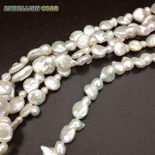 Load image into Gallery viewer, special Peanut gourd shape irregular keshi stely white color reborn