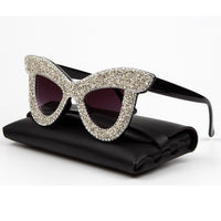 Luxury Rhinestone Cat eye Oversized Sunglasses