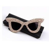 Luxury Rhinestone Cat eye Oversized Sunglasses