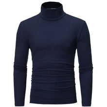 Load image into Gallery viewer, Turtleneck for men Solid color slim elastic thin pullover