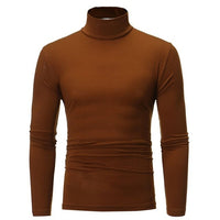 Turtleneck for men Solid color slim elastic thin pullover