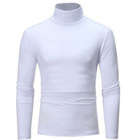 Turtleneck for men Solid color slim elastic thin pullover