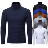 Turtleneck for men Solid color slim elastic thin pullover