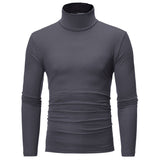 Turtleneck for men Solid color slim elastic thin pullover