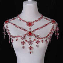 Load image into Gallery viewer, vintage woman handmade wedding dress zircon crystal shawl tassel