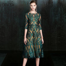 Load image into Gallery viewer, New Banquet Elegant Green Evening Dress Vintage Sequins