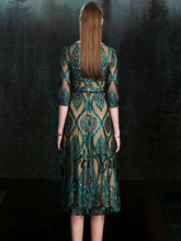 Load image into Gallery viewer, New Banquet Elegant Green Evening Dress Vintage Sequins
