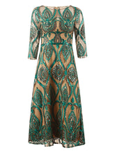 Load image into Gallery viewer, New Banquet Elegant Green Evening Dress Vintage Sequins