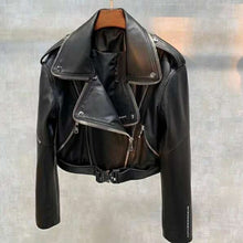 Load image into Gallery viewer, women coat spring and autumn genuine leather jacket letter pattern