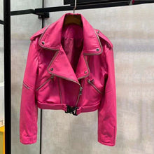 Load image into Gallery viewer, women coat spring and autumn genuine leather jacket letter pattern