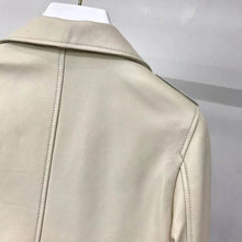 Load image into Gallery viewer, women's coat genuine leather fashion turn down collar