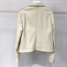 Load image into Gallery viewer, women's coat genuine leather fashion turn down collar